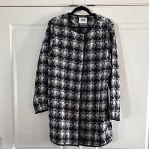 Navy and White Patterned Coat NWT